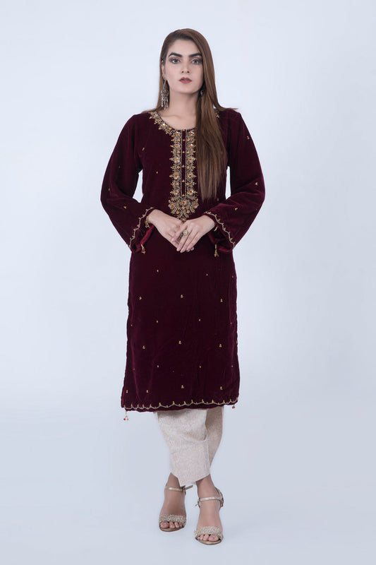 Velvet Kurti - 3PC Set